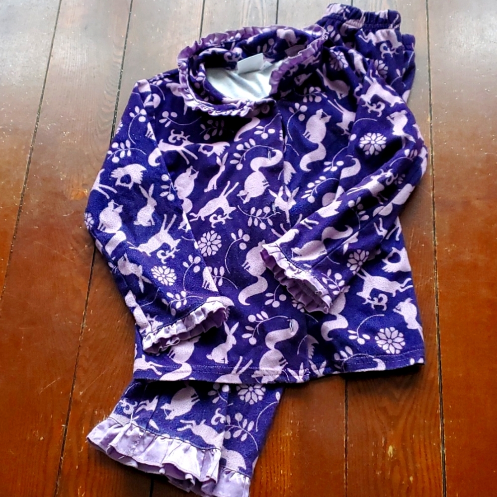 Pajama set bass pro shop flannel purple woodland wildlife deer